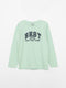 Crew Neck Printed Long Sleeve Boy T-shirt